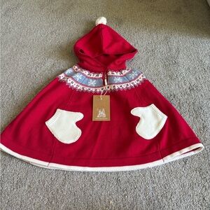 Angel Dear Christmas poncho, size 2t. NWT